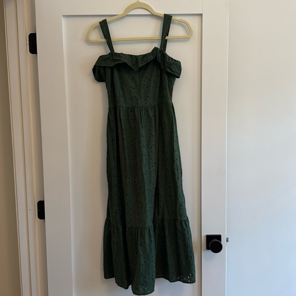 LOFT green midi dress